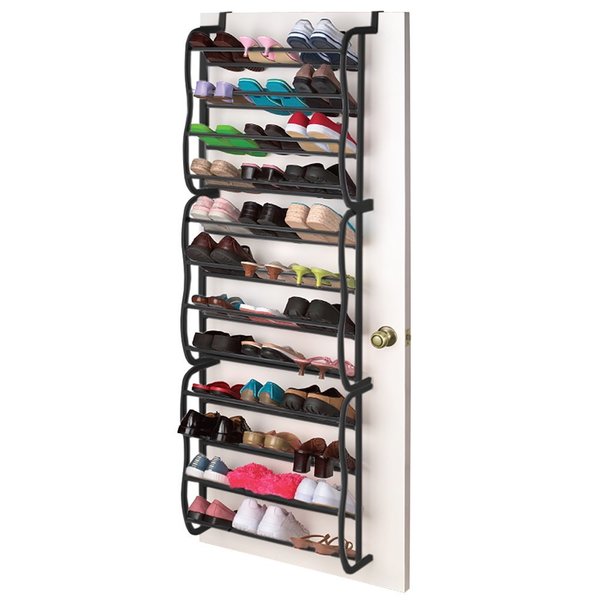 Home Basics Home Basics 36 Pair Over the Door Steel Shoe Rack, Black ZOR96154